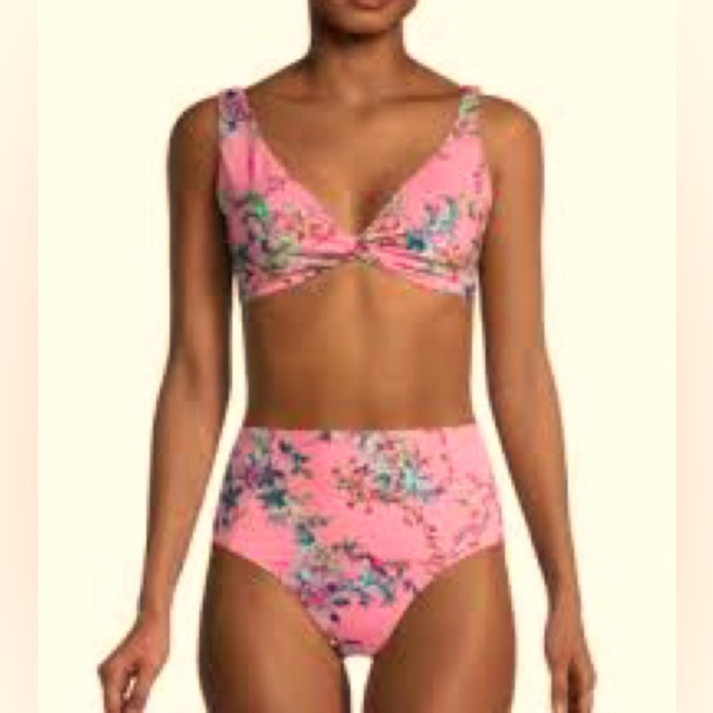 Johnny Was Malakai Twist Top and High Waisted Bottom bikini; size M; NWT